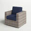 Fauteuil club en osier GRIS