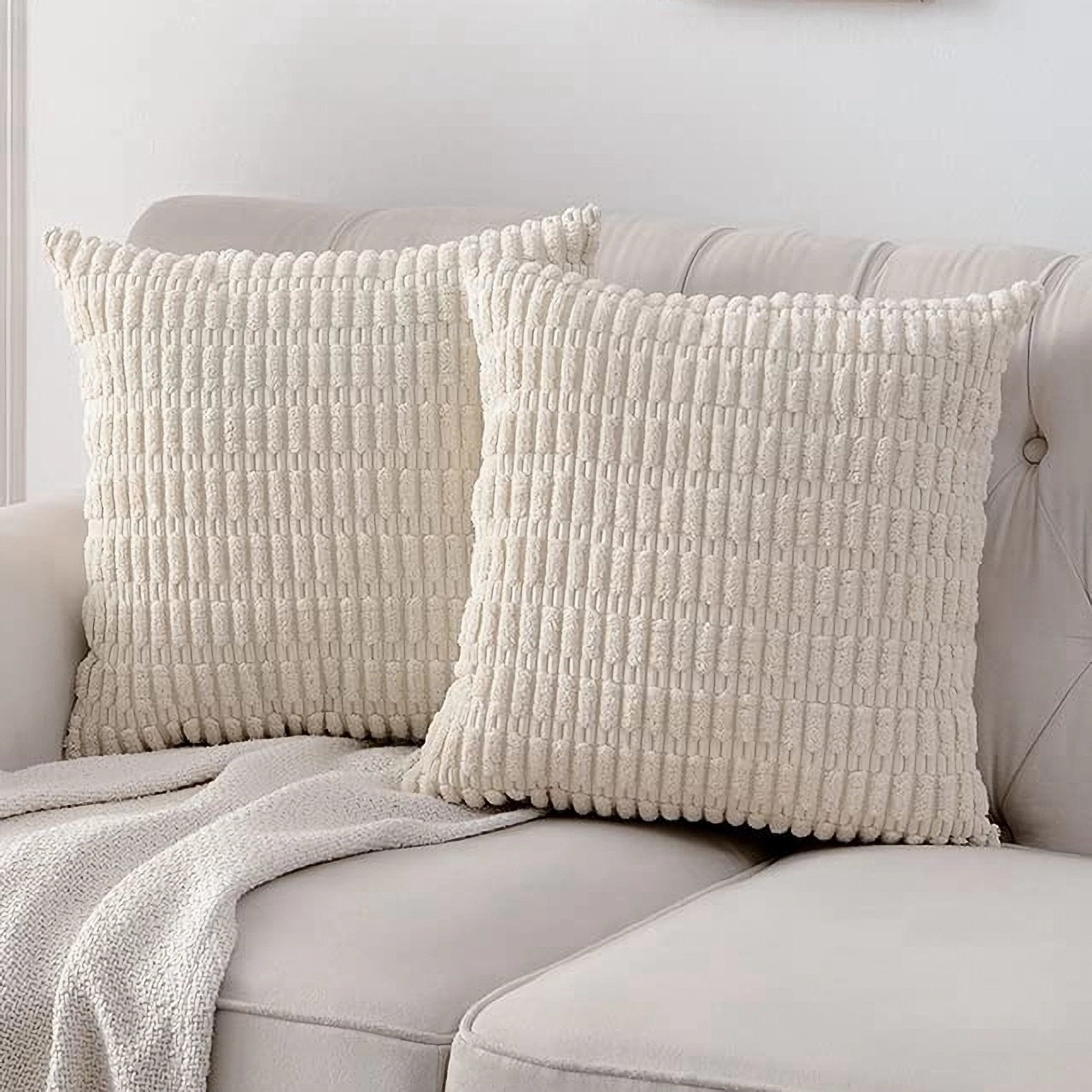 Siluvia 20x20 Pillow Inserts Set of 2 Decorative 20 Pillow  Inserts-Square Interior Sofa Throw Pillow Inserts Decorative White Pillow  Insert Pair