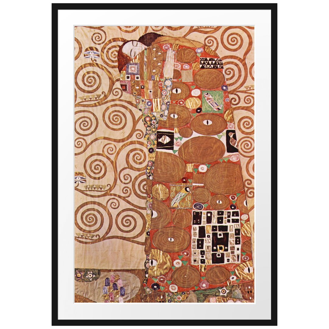 Gerahmter Kunstdruck The Hug von Gustav Klimt