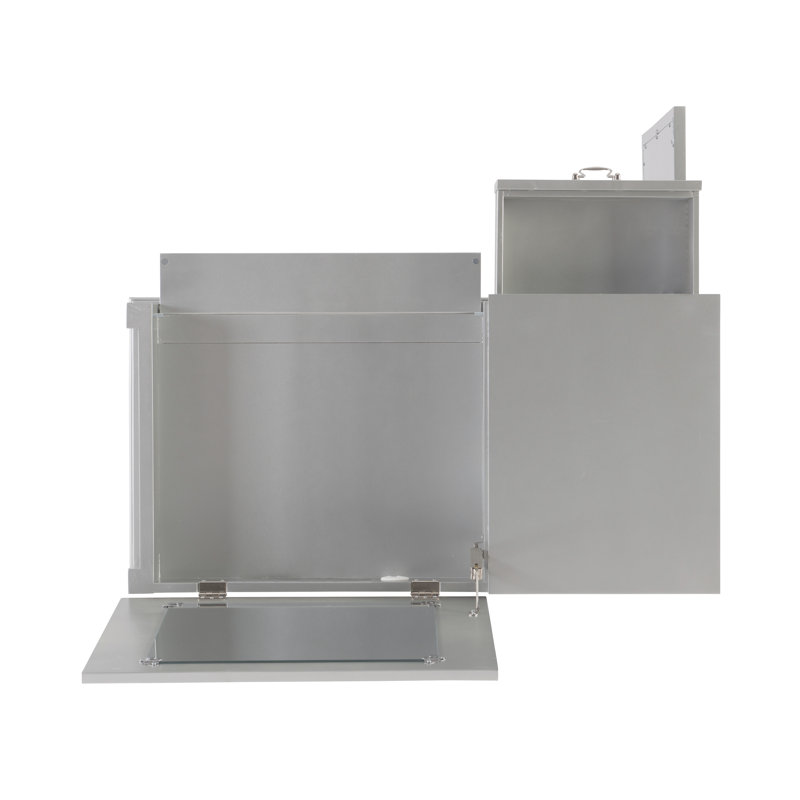 Depuy Contemporary Vanity Set with Mirror and Padded Matching Stool