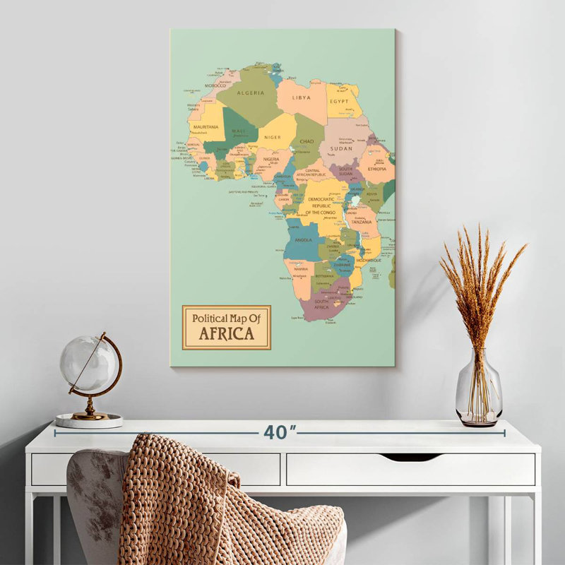 Afrique politique Aliaz, H 30 po x l 20 po