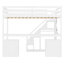 Lit mezzanine double avec bureau intégré, tiroirs de rangement et éclairage DEL-2130710567