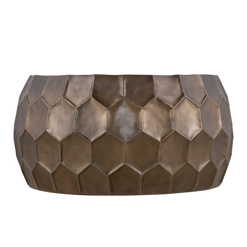 Table basse moderne et contemporaine en aluminium 32 po, Doré