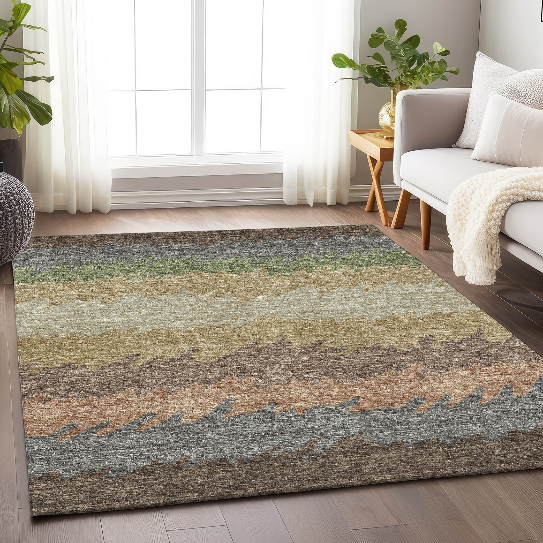 Orren Ellis Premium Machine Washable Tweedy Chocolate Rug - Wayfair Canada