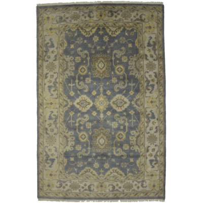 Tapis oriental gris Oushak Chobi Mute