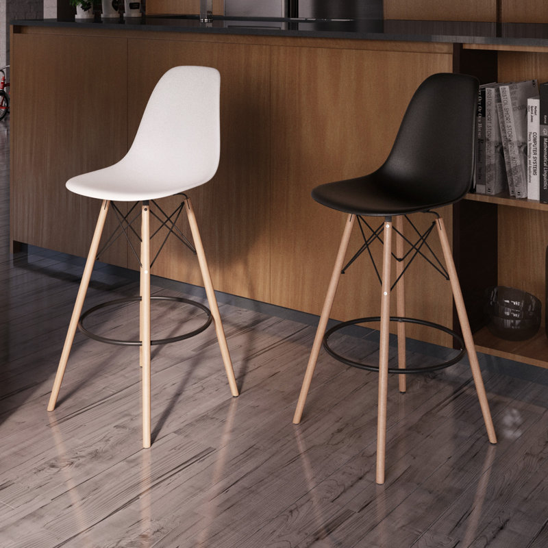 Jordan Bar & Counter Stool, Black/Natural, Counter Stool (26" Seat Height)
