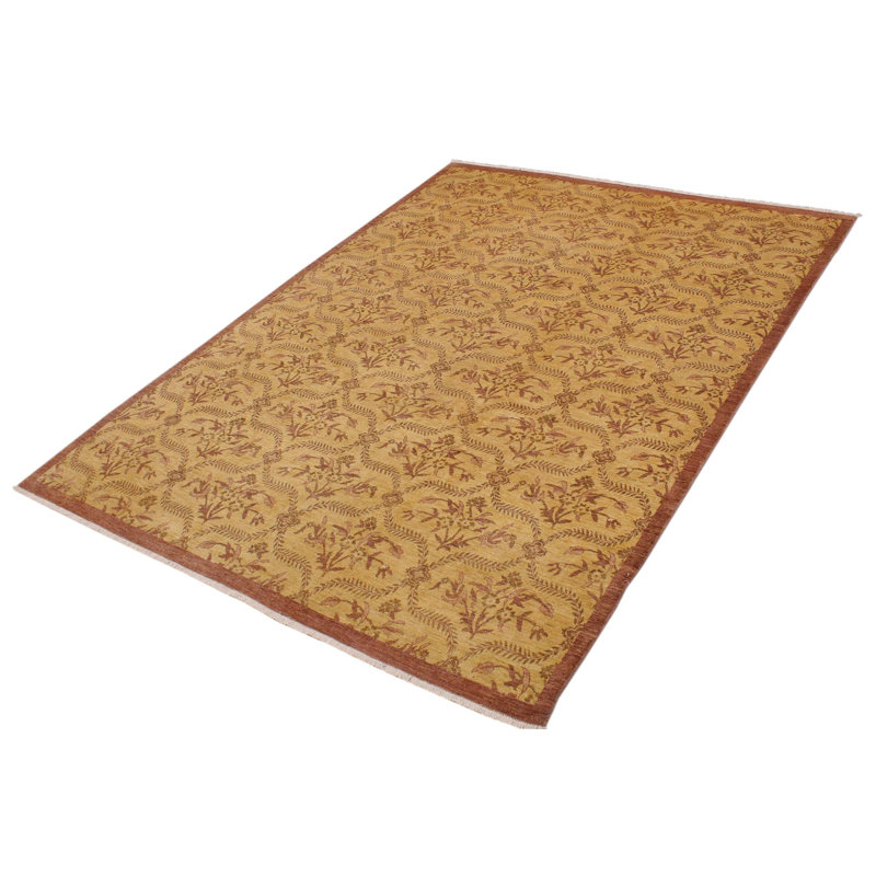 Tapis unique en or 8 pi 10 po x 12 pi années 2000 par Arshs Fine Rugs