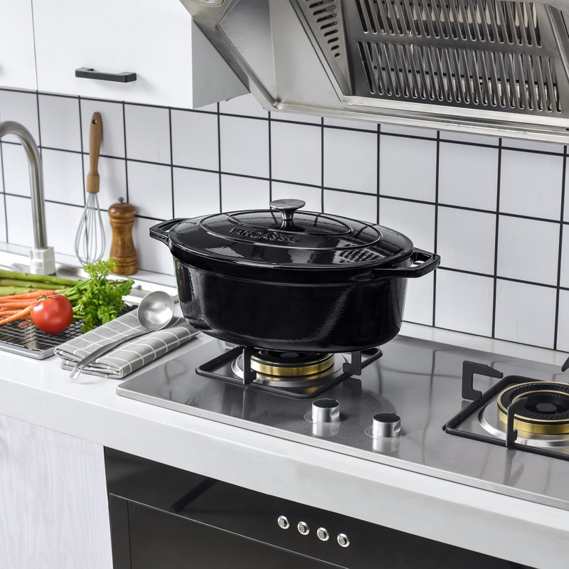 Cocotte en fonte antiadhésive Vancouver, Noir, 8,5 pte