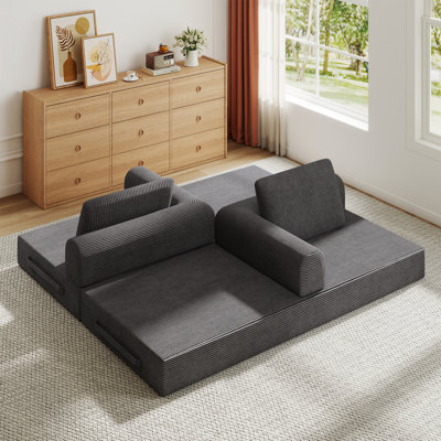 Multifunctional Corduroy Sofas, Spacious Convertible Design For Home Living