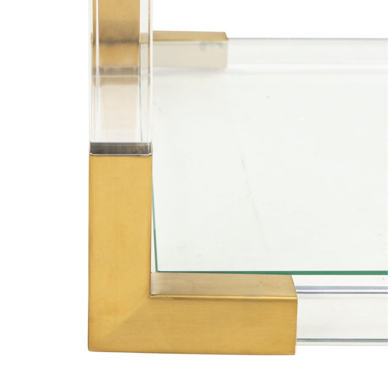 Table de bout Barthés, Transparent / laiton