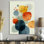 «Minimalist Meditation Stone Collage», impression sur toile encadrée moderne Mid-Century