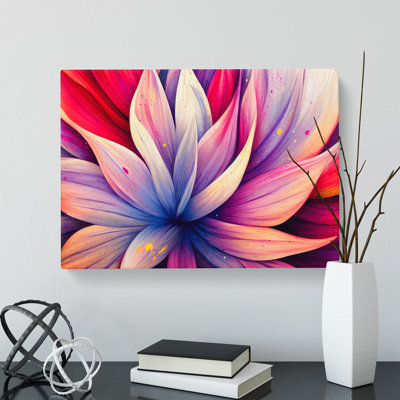 XXX-H1022-WF-7367X Refined Flower Splash Abstract - Wrapped Canvas Painting