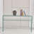 Glass Console Table, Transparent Tempered  Glass Console Table With Rounded Edges Desks, Sofa Table