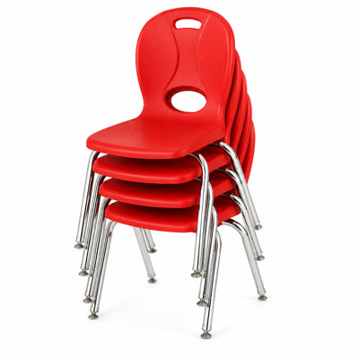 Structure Series Plastic Stacking Classroom Chairs with Contoured Seats (Set of 4)