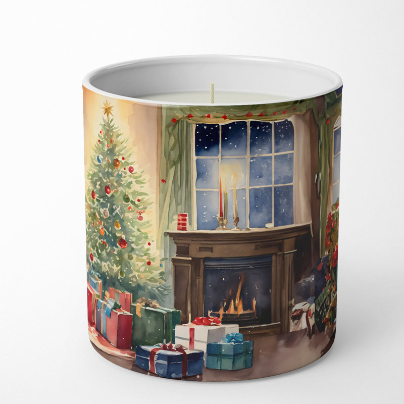 Bougie de Noël parfumée avec support en céramique