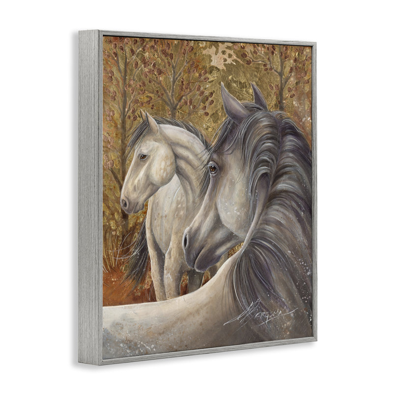 Chevaux dans la forêt automnale, estampe numérique, conception de Jody Bergsma, Estampe numérique Farmhouse