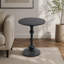 Table d'appoint ronde vintage en fonte de 40 cm (15,7 po) avec piédestal et base lestée, idéale pour le salon, la chambre à coucher et la terrasse.