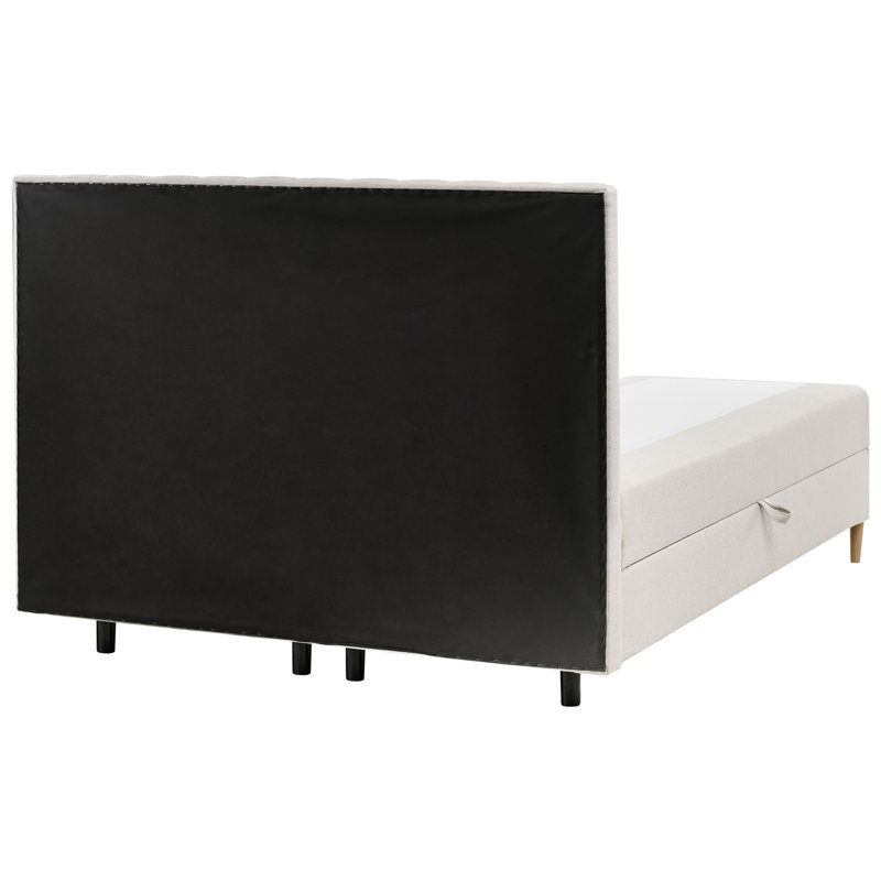 Upholstered Divan Bed, Off White, European Kingsize (160 x 200 cm)