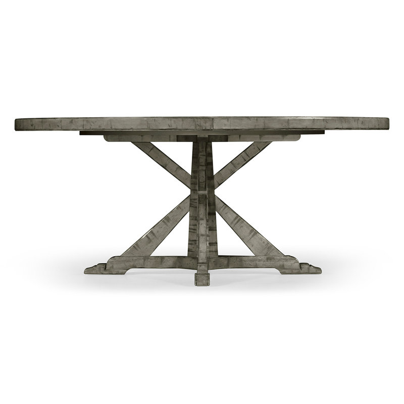 Casually Country Round Walnut Wood Dining Table, Country Farmhouse Walnut, 72" W x 72" L