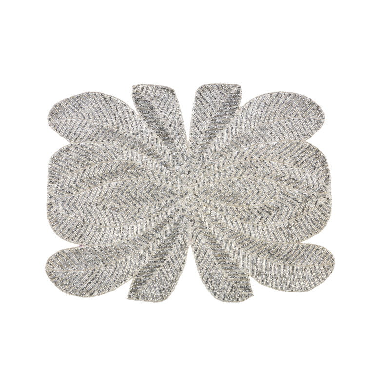 Peacock Placemat, Silver