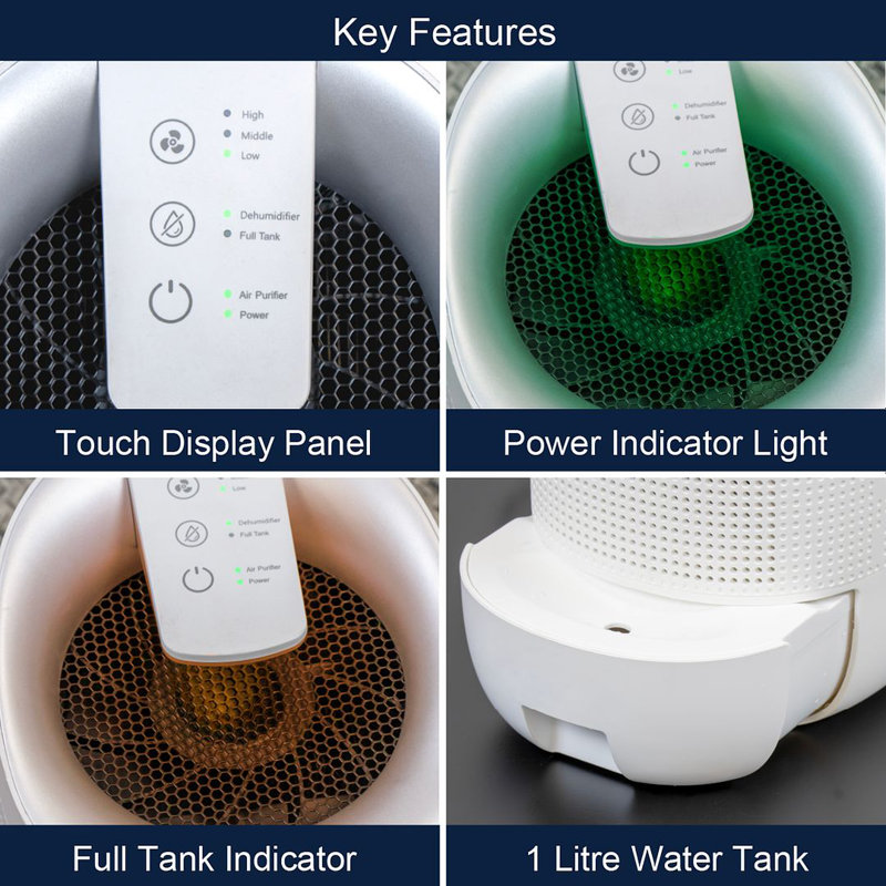 2 in 1 Dehumidifier Tabletop Air Purifier