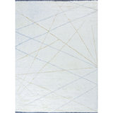 Wool Geometric Area Rug in Ivory
