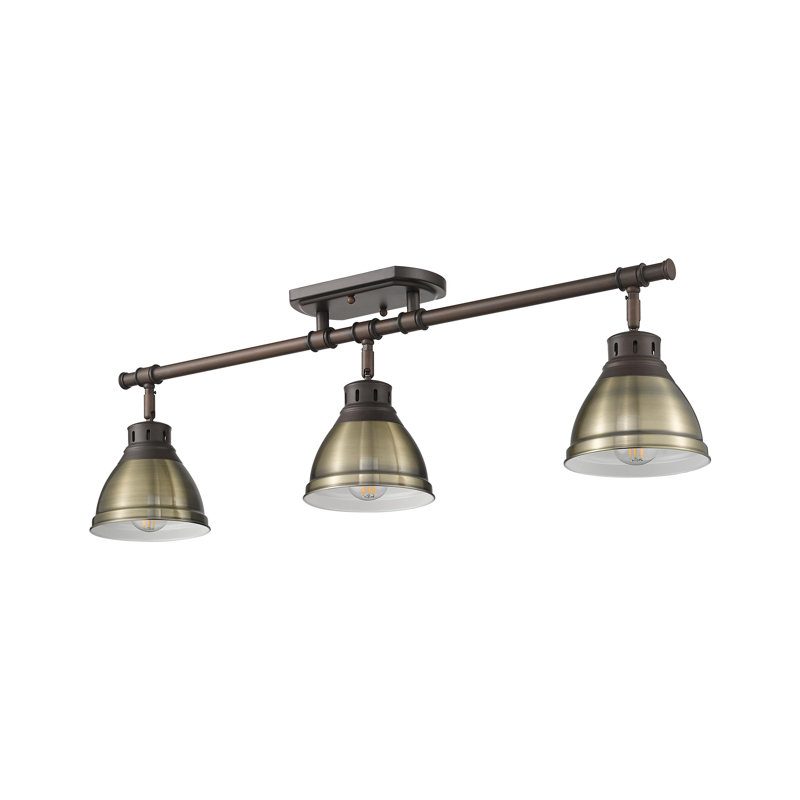 Bryannah 3-Light Semi-Flush - Track Light, Aged Brass, Rubbed Bronze