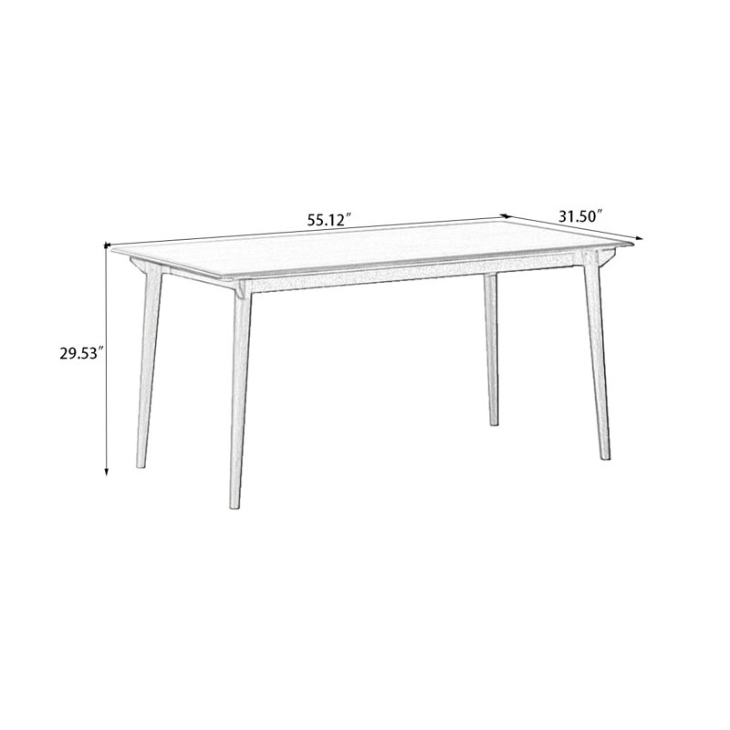 Brown Rectangular Solid Wood Dining Table, 29.53”H x 55.12”L x 31.5”W 