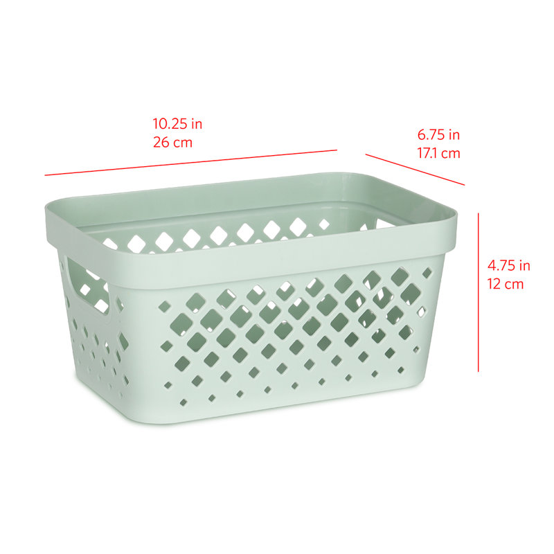 Ensemble de 6 paniers de rangement Glad Diamond, 4 pte, Vert