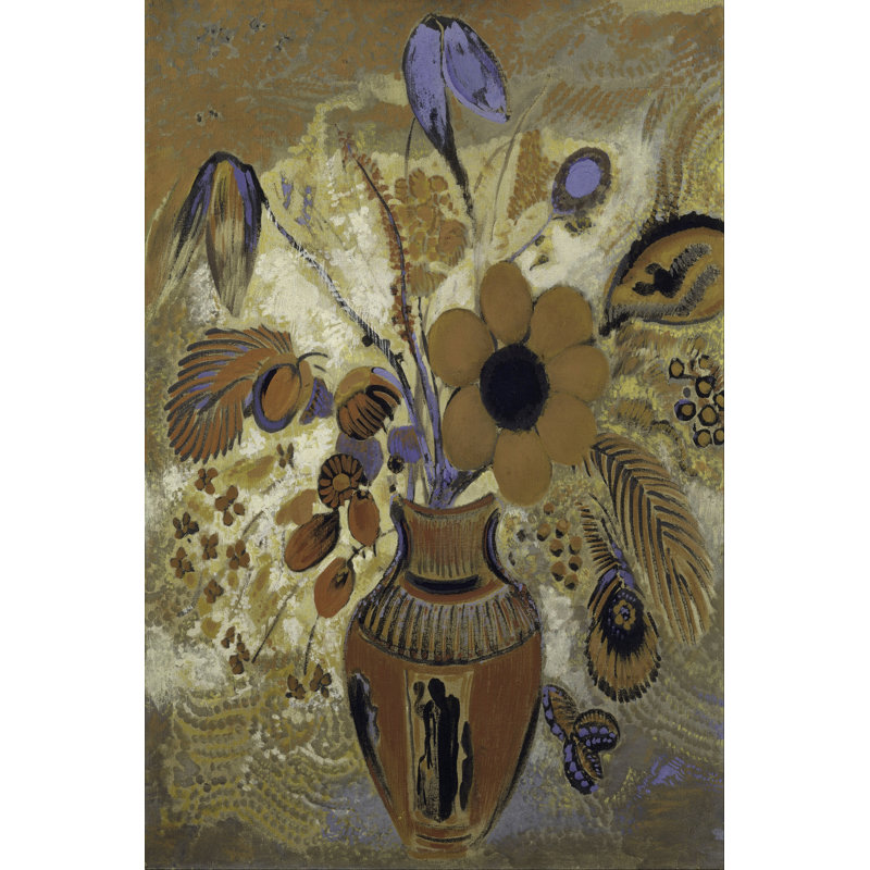 Etruscan Vase With Flowers, 30cm H x 20cm W 