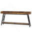 Console industrielle extra longue 70,9 pouces, canapé brun rustique avec structure en métal robuste pour les espaces étroits et une utilisation polyvalente