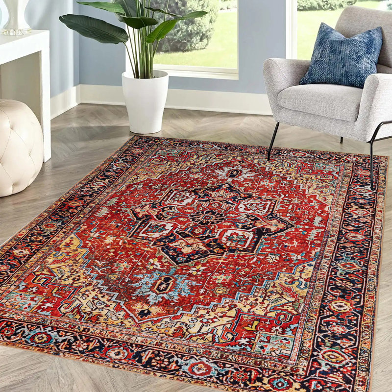 Lough Washable Oriental Indoor Rug, Rectangle 4' x 6'