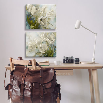Tulips Curved Left & Right 2 PC Canvas Wall Art Set by Igor Levashov