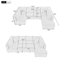 Canapé en chenille avec accoudoirs carrés-626028127