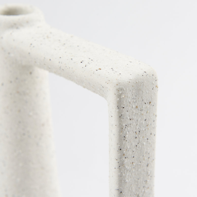 Vase de table en céramique Alisone, Blanc / noir, H 10 po x l 7 po x P 7 po