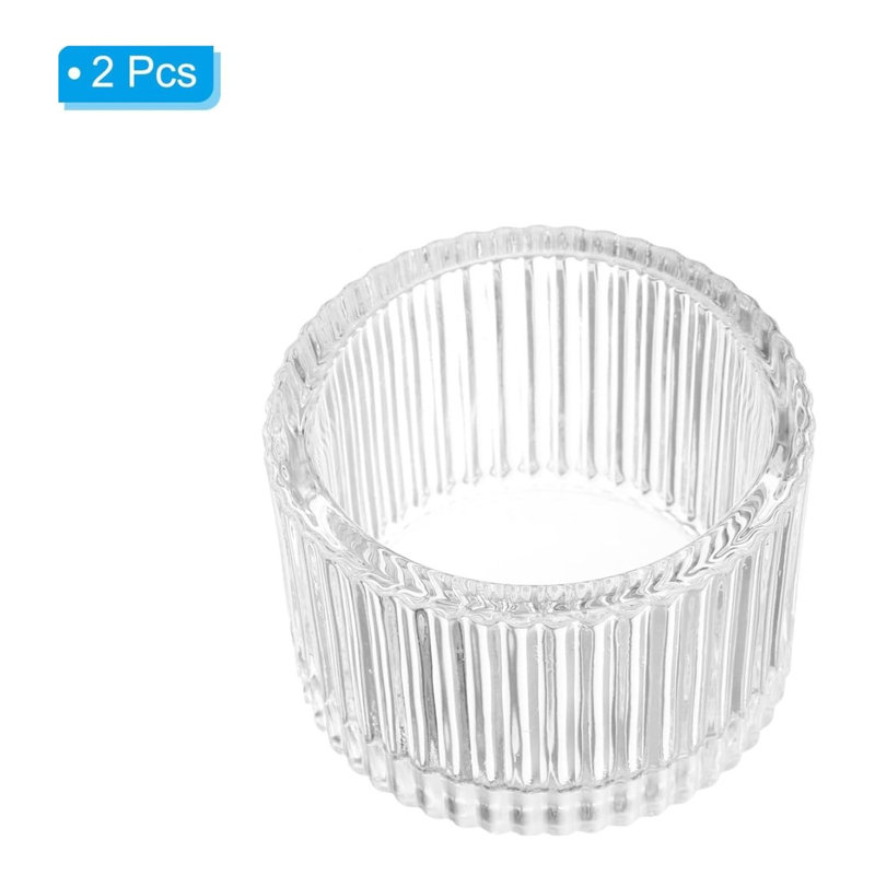 2-Piece White Glass Tealight Candle Holders