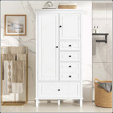 Versatile Storage Cabinet with Adjustable Shelves and Multiple Drawers for Various Rooms