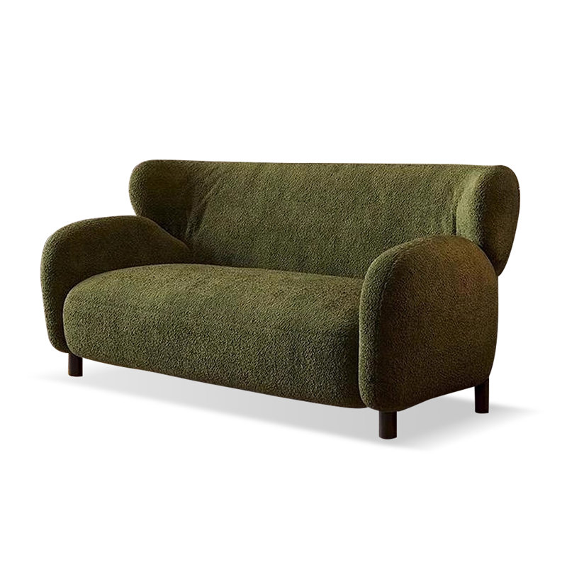 Causeuse-coussin en velours vert, H 29,13 po x l 70,87 po x P 35,04 po, Vert
