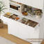 Garde-manger en bois 74 po avec tablette à micro-ondes et tablettes réglables, blanc-125400411