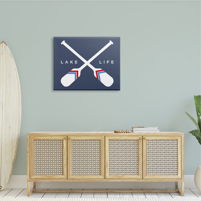 Lake Life Crossed Nautical, Plaque murale, H 40 po x l 40 po x P 1,5 po