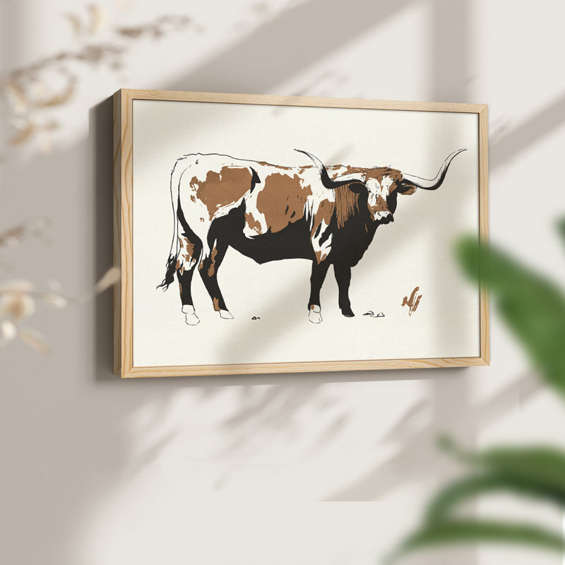 Terre Cotta Steer I - reproduction encadrée - réarmable, Naturel, H 11 po x l 14 po