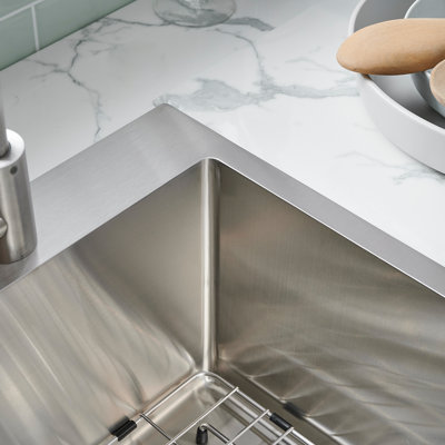 15"L Overmount Bar Prep Kitchen Sink Round Corners Stainless Steel Single Bowl