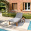 Chaise longue d'extérieur en bois d'acacia Kiren avec dossier inclinable à 3 positions-129155632