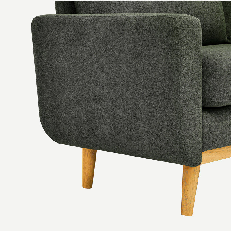 Canapé capitonné 67,7 po de largeur avec pieds en bois, Green