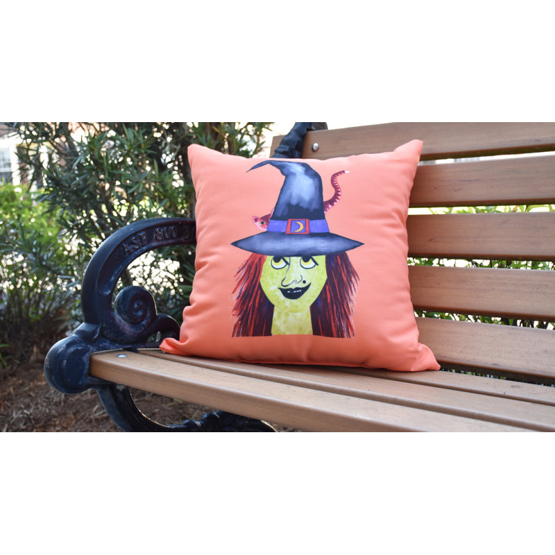 Coussin d'extérieur Witches Brew Square, 18 po x 18 po, Orange