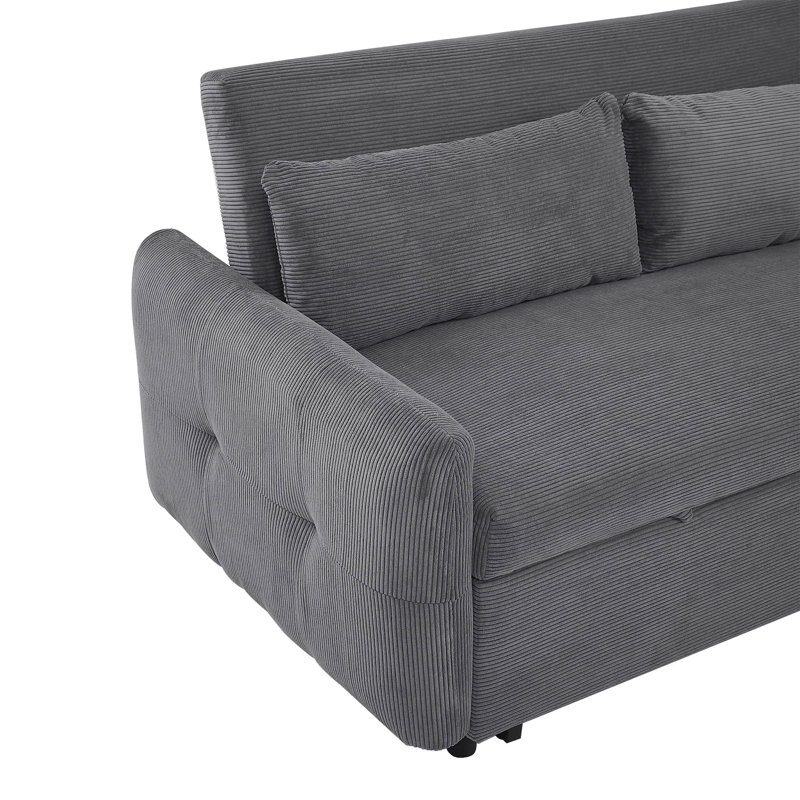 Canapé-lit 57,48 "convertible 2 places avec canapé-lit et canapé-lit moderne avec deux coussins décoratifs et ports USB pour le salon