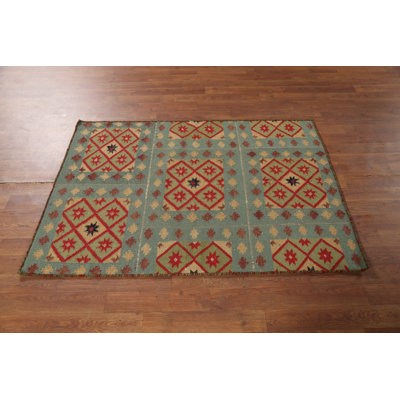 Tapis à motif géométrique oriental All-Over Kilim 3 x 5
