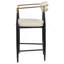 Chaise de comptoir revêtue de tissu beige Kirkham (ensemble de 2)