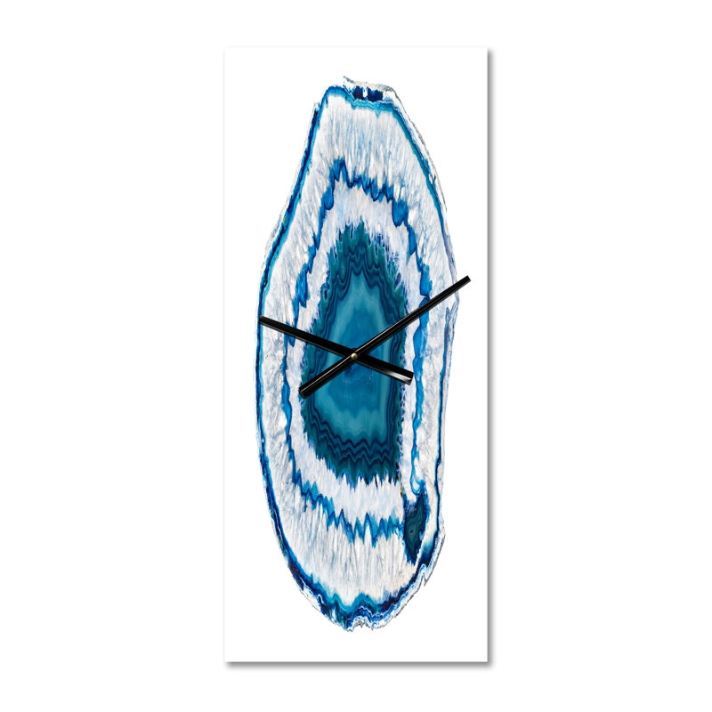 Horloge murale moderne en cristal bleu Agate, Grand