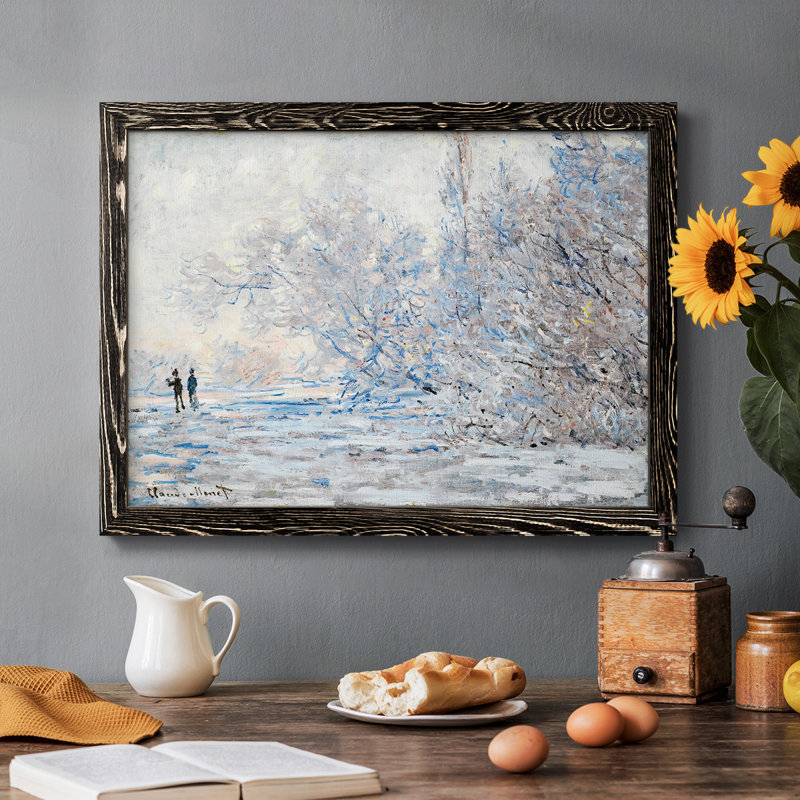 The Hoarfrost At Giverny, 1885, reproduction d'art sur toile, Noir, H 26 po x l 38 po x P 1,5 po